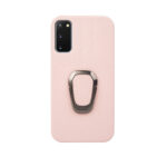 For Samsung Galaxy S20 Ring Holder Litchi Texture Genuine Leather Phone Case(Pink)