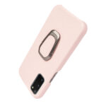 For Samsung Galaxy S20 Ring Holder Litchi Texture Genuine Leather Phone Case(Pink)