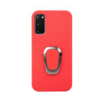 For Samsung Galaxy S20 Ring Holder Litchi Texture Genuine Leather Phone Case(Red)