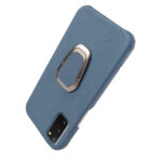 For Samsung Galaxy S20 Ring Holder Litchi Texture Genuine Leather Phone Case(Blue)