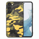 For Samsung Galaxy S23 5G Camouflage Leather Back Cover Phone Case(Yellow)