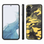 For Samsung Galaxy S23 5G Camouflage Leather Back Cover Phone Case(Yellow)