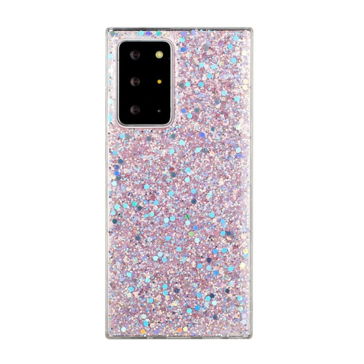 For Samsung Galaxy S22 Ultra 5G Glitter Sequins Epoxy TPU Phone Case(Pink)