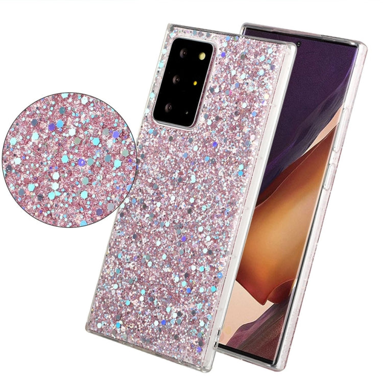 For Samsung Galaxy S22 Ultra 5G Glitter Sequins Epoxy TPU Phone Case(Pink)