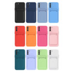 For Samsung Galaxy S23 5G Skin Feel Card TPU Contrast Color Button Phone Case(Dark Green)