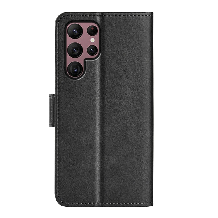 For Samsung Galaxy S23 Ultra 5G Dual-side Magnetic Buckle Leather Phone Case(Black)