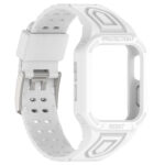 Silicone Integrated Watch Band For Apple Watch Series 8&7 41mm / SE 2&6&SE&5&4 40mm / 3&2&1 38mm(White)