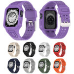 Silicone Integrated Watch Band For Apple Watch Series 8&7 41mm / SE 2&6&SE&5&4 40mm / 3&2&1 38mm(Purple)