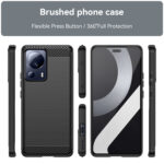 For Xiaomi 13 Lite Brushed Texture Carbon Fiber TPU Phone Case(Black)