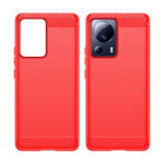 For Xiaomi 13 Lite Brushed Texture Carbon Fiber TPU Phone Case(Red)