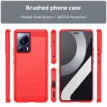 For Xiaomi 13 Lite Brushed Texture Carbon Fiber TPU Phone Case(Red)