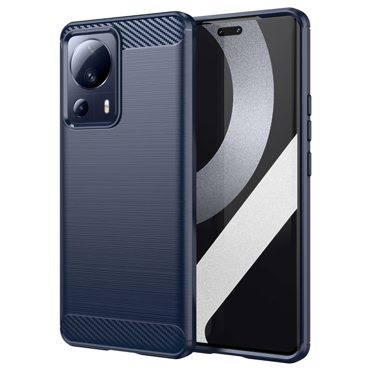 For Xiaomi 13 Lite Brushed Texture Carbon Fiber TPU Phone Case(Blue)