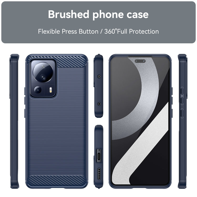 For Xiaomi 13 Lite Brushed Texture Carbon Fiber TPU Phone Case(Blue)