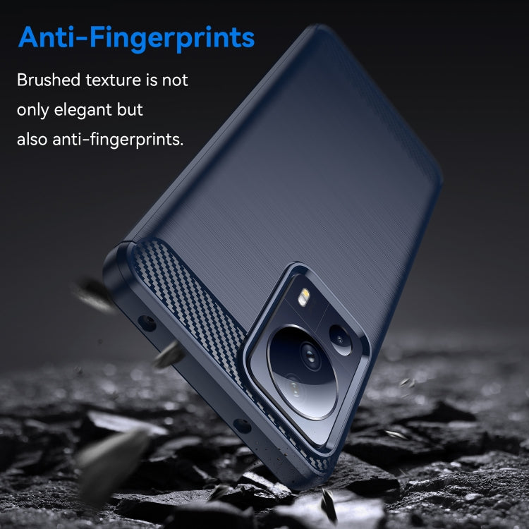 For Xiaomi 13 Lite Brushed Texture Carbon Fiber TPU Phone Case(Blue)