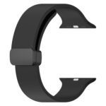 Magnetic Black Buckle Smooth Silicone Watch Band For Apple Watch Series 8&7 41mm / SE 2&6&SE&5&4 40mm / 3&2&1 38mm(Black)