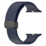 Magnetic Black Buckle Smooth Silicone Watch Band For Apple Watch Series 8&7 41mm / SE 2&6&SE&5&4 40mm / 3&2&1 38mm(Midnight Blue)