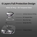 For iPhone 14 Pro / 14 Pro Max ENKAY Hat-Prince 9H Rear Camera Lens Tempered Glass Aluminium Alloy Film(Golden)