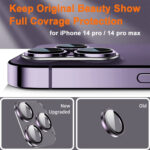 For iPhone 14 Pro / 14 Pro Max ENKAY Hat-Prince 9H Rear Camera Lens Tempered Glass Aluminium Alloy Film(Black)