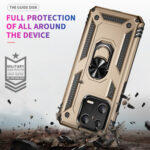 For Xiaomi 13 Shockproof TPU + PC Phone Case with Holder(Gold)