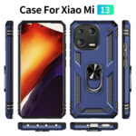 For Xiaomi 13 Shockproof TPU + PC Phone Case with Holder(Blue)