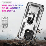 For Xiaomi 13 Shockproof TPU + PC Phone Case with Holder(Silver)