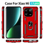 For Xiaomi 13 Pro Shockproof TPU + PC Phone Case with Holder(Red)