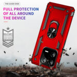 For Xiaomi 13 Pro Shockproof TPU + PC Phone Case with Holder(Red)