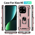 For Xiaomi 13 Pro Shockproof TPU + PC Phone Case with Holder(Rose Gold)