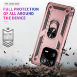 For Xiaomi 13 Pro Shockproof TPU + PC Phone Case with Holder(Rose Gold)