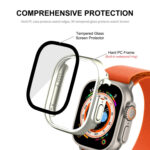 For Apple Watch Ultra 49mm ENKAY Hat-Prince Waterproof Full Coverage PC Frame + 9H Tempered Glass Case(Transparent)