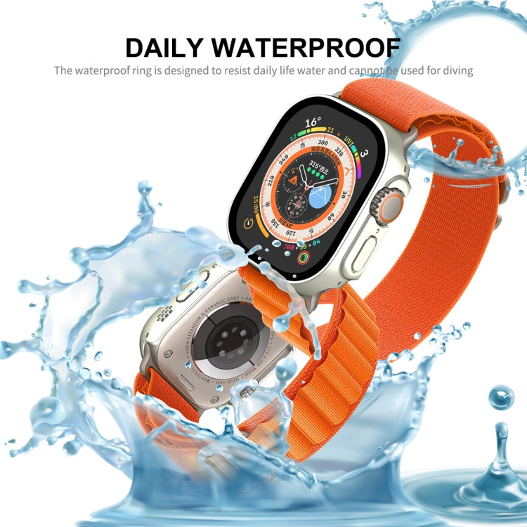 For Apple Watch Ultra 49mm ENKAY Hat-Prince Waterproof Full Coverage PC Frame + 9H Tempered Glass Case(Black)