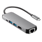 USB3.1 Hub Type-C To HDMI + Gigabit Ethernet Port + 2 Port USB3.0 + PD Adapter Cable for Macbook Pro