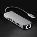 USB3.1 Hub Type-C To HDMI + Gigabit Ethernet Port + 2 Port USB3.0 + PD Adapter Cable for Macbook Pro