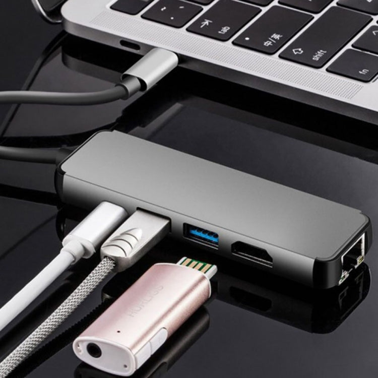 USB3.1 Hub Type-C To HDMI + Gigabit Ethernet Port + 2 Port USB3.0 + PD Adapter Cable for Macbook Pro