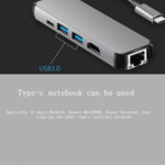 USB3.1 Hub Type-C To HDMI + Gigabit Ethernet Port + 2 Port USB3.0 + PD Adapter Cable for Macbook Pro