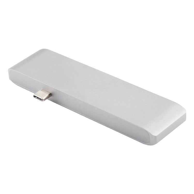 Type C To HDMI USB3.0 HUB USB-C Charging SD/TF Card Adapter For Macbook GW(Silver)