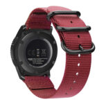 For Samsung Galaxy Watch Active 2 22mm / Gear S3 Nylon Three-ring Watch Band(Wine Red)