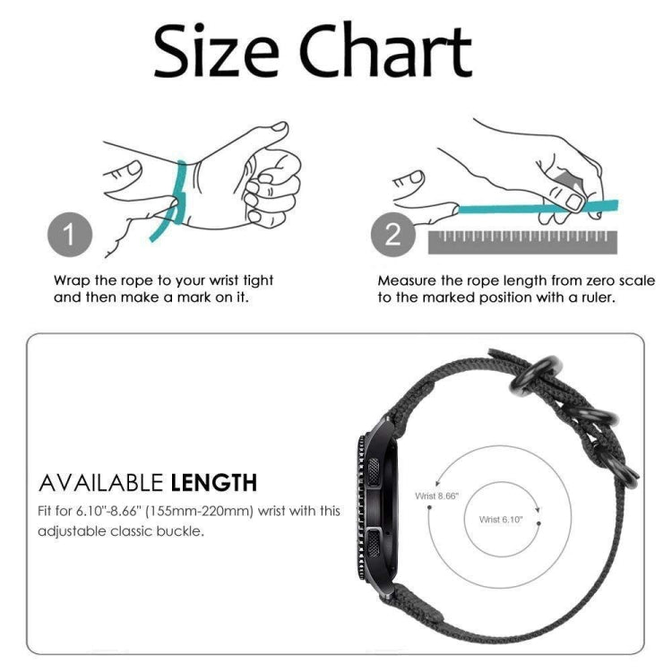 For Samsung Galaxy Watch Active 2 22mm / Gear S3 Nylon Three-ring Watch Band(Army Green)