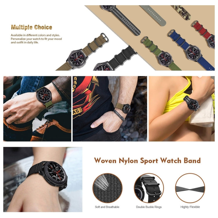 For Samsung Galaxy Watch Active 2 22mm / Gear S3 Nylon Three-ring Watch Band(Orang)