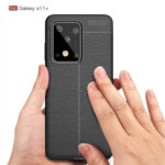 For Galaxy S20 Ultra  Litchi Texture TPU Shockproof Case(Navy Blue)