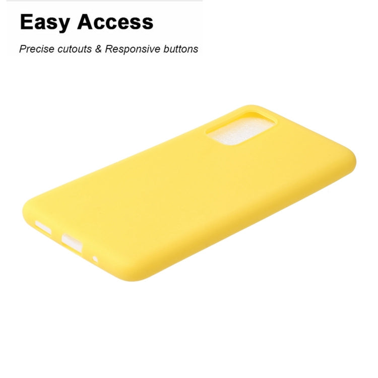 For Galaxy S20 Plus Solid Color Frosted TPU  Phone Case(Yellow)