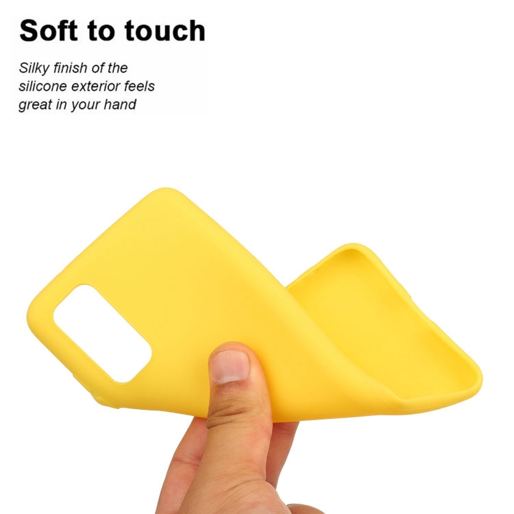 For Galaxy S20 Plus Solid Color Frosted TPU  Phone Case(Yellow)