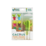 7 in 1 Creative Cactus Silicone Wine Bottle Stopper + Wine Glass Marker Set