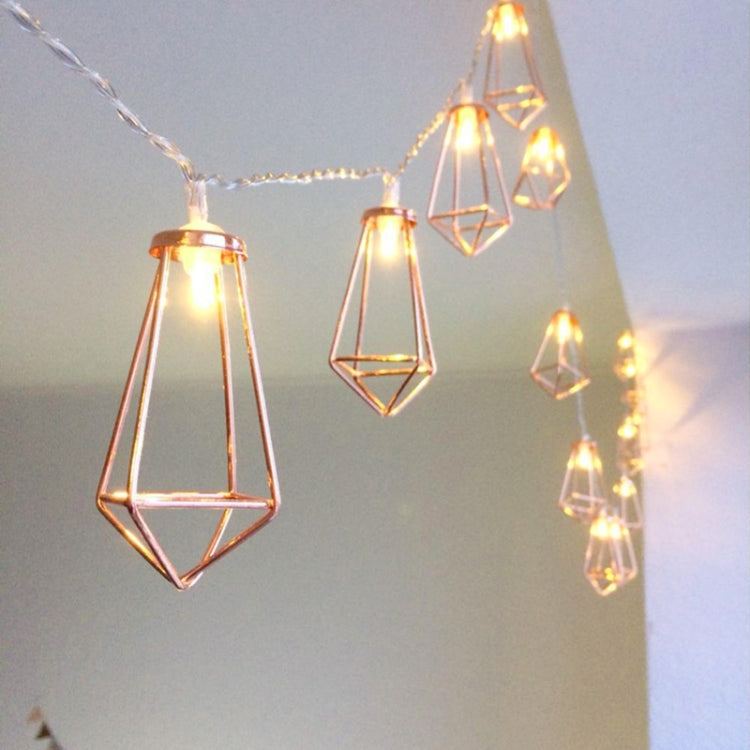 1.5m 10 LEDs Retro Iron Metal Diamond Home Decoration LED Fairy String Light