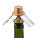 2 PCS  Push-button Stainless Steel Pumping Champagne Stopper Sparkling Champagne Snap Wing Vacuum Wine Stopper(Black)