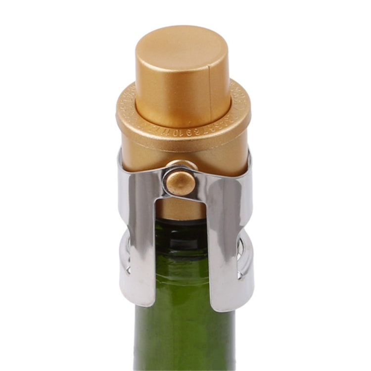 2 PCS  Push-button Stainless Steel Pumping Champagne Stopper Sparkling Champagne Snap Wing Vacuum Wine Stopper(Gold)