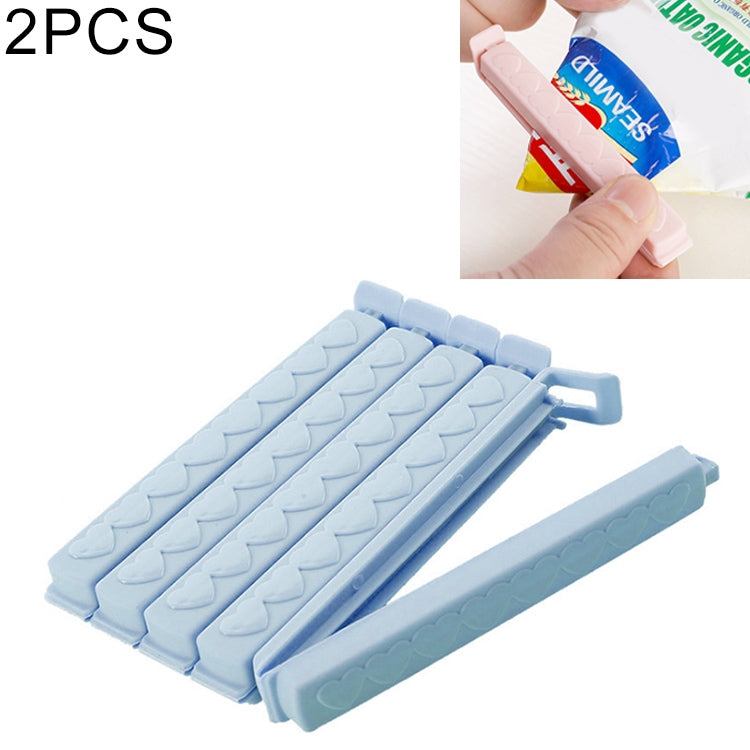 2 PCS Plastic Bag Snack Bag Sealing Love Clip Kitchen Accessories Blue