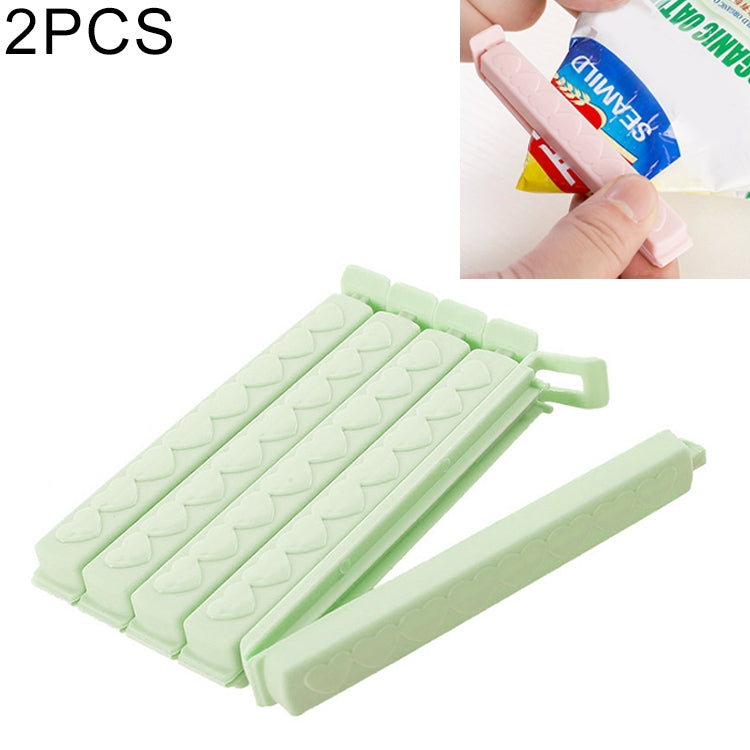 2 PCS Plastic Bag Snack Bag Sealing Love Clip Kitchen Accessories Green