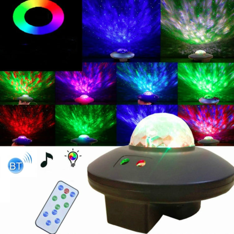 LED Water Wave Laser Starry Sky Projector Light USB Remote Control Bluetooth Voice Control Laser Light Rotating Magic Ball Light(Bluetooth Star Magic Ball Light)