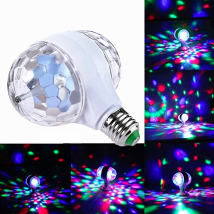 E27 6W LED Double Head Colorful Bulb Rotating Magic Ball Stage Light Laser Projection Lamp